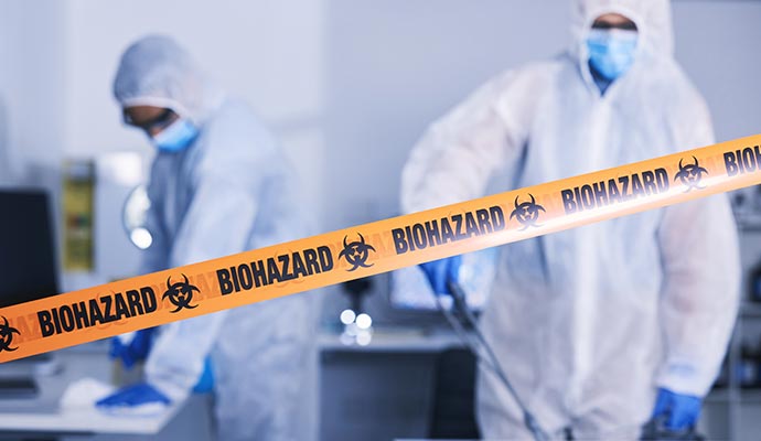 Trauma cleanup team at work Trauma cleanup team at work