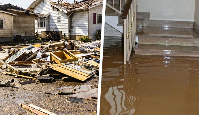 storm and flood damaged property