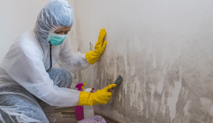 Expert cleaning mold using equipment.