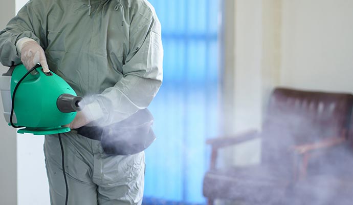 Indoor disinfection using a fogging machine