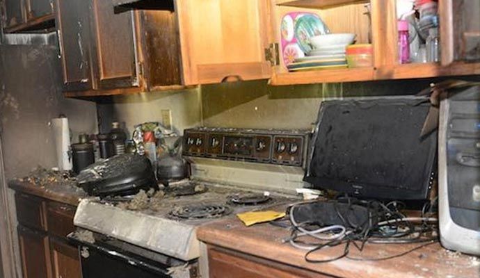 Fire damaged electrical equipments Fire damaged electrical equipments