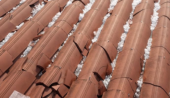 Hail damaged roof