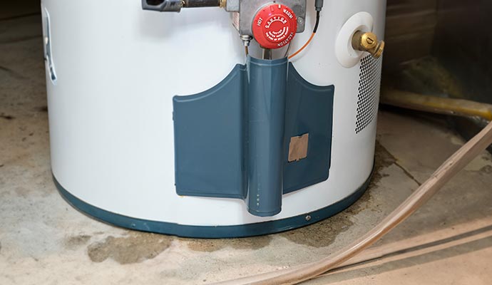 A water heater with a leak