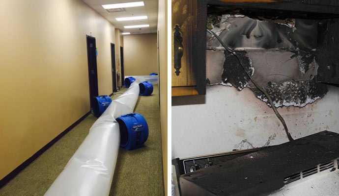 Professional water and fire damage restoration service