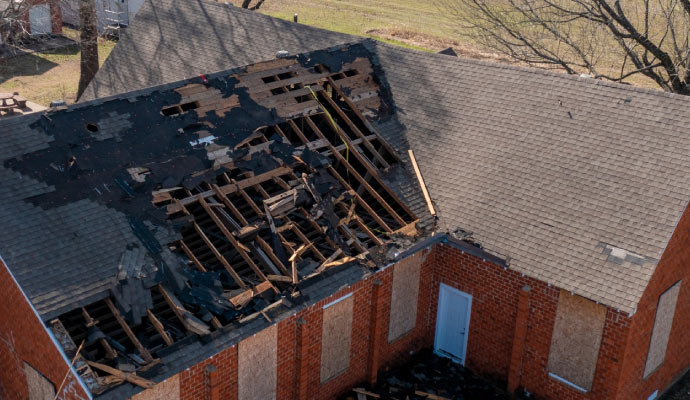 Roof Damage From fire