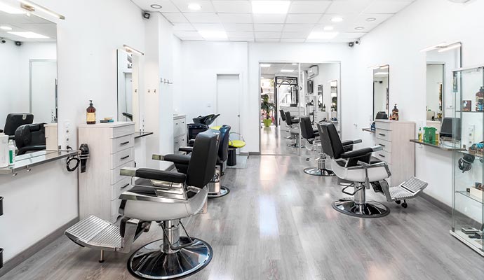 Interior view of a well-organized salon
