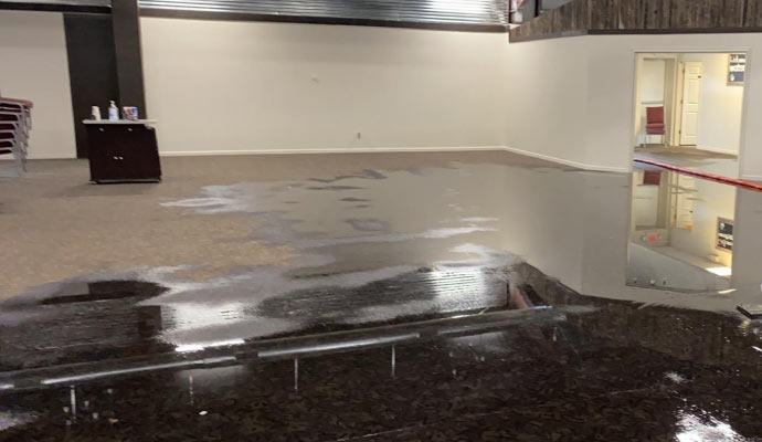 Water damaged commercial space.