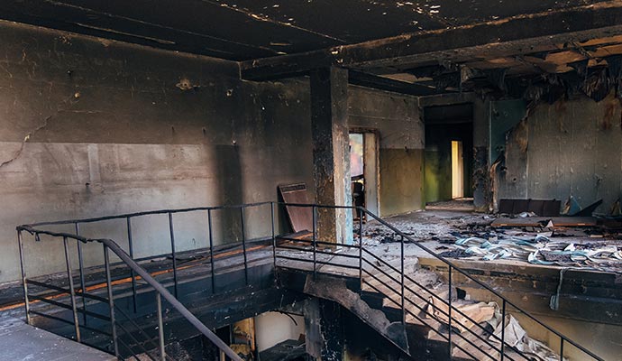 Smoke and soot damaged commercial space Smoke and soot damaged commercial space