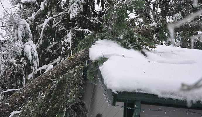 Winter storm damaged house Winter storm damaged house