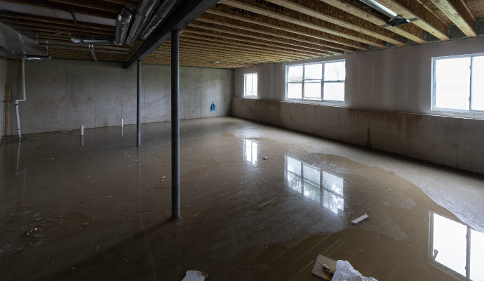 A flooded basement