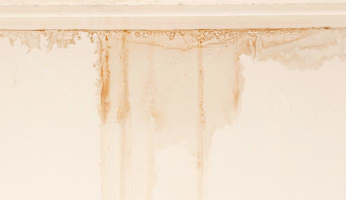 Visible water stain on wall surface