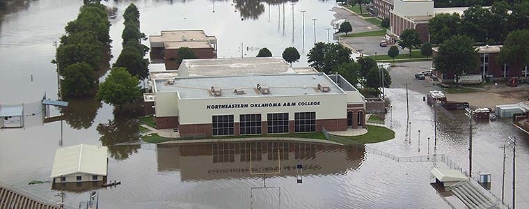 Dalworth Restoration flood damage cleanup at Northeastern Oklahoma A&M college